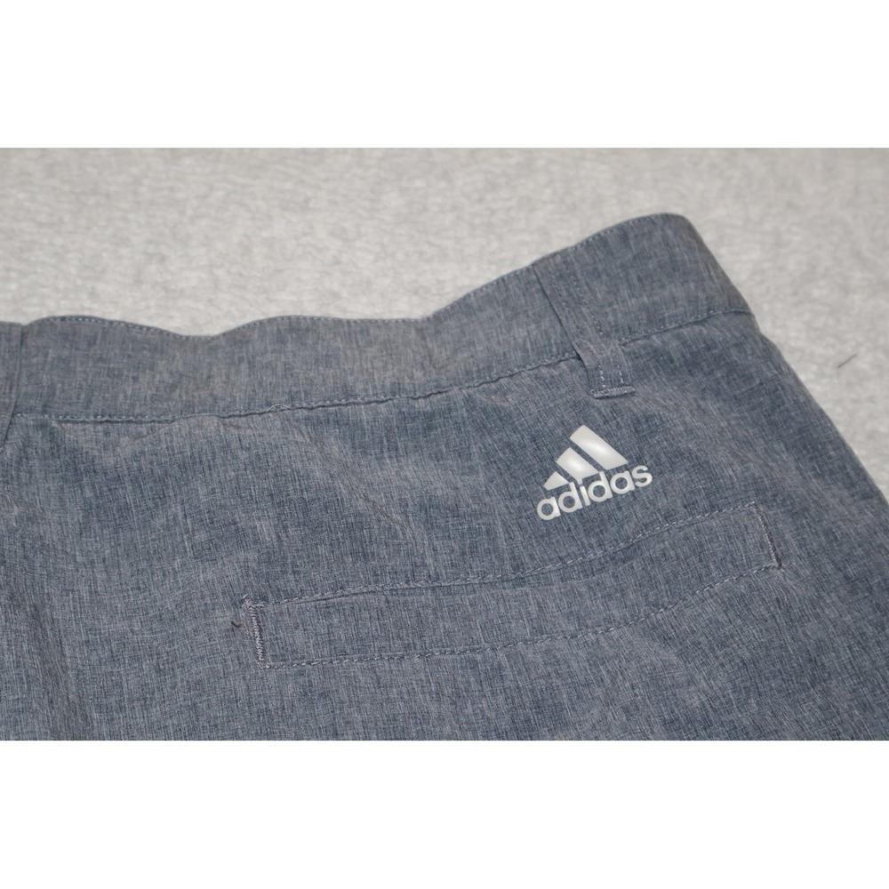 Adidas Golf Shorts Mens 38 Blue Heathered Performance Flat Stretch Travel Casual